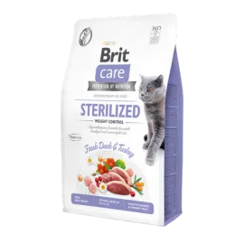 Brit Care 2 kg Kilo Kontrolü İhtiyacı Olan Kısırlaştırılmış Kediler İçin, Tahılsız, Hipoalerjenik, Taze Ördek Etli Ve Hindi Etli Kuru Mama 