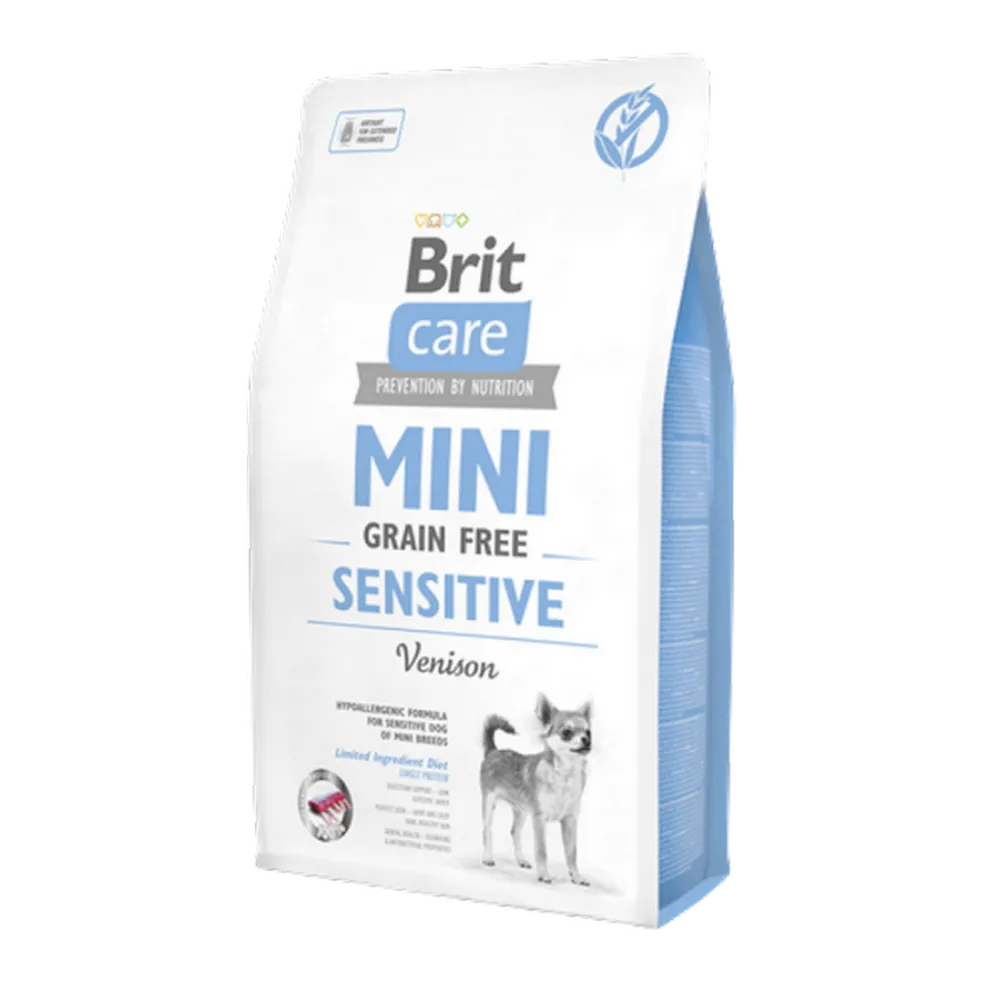 Brit Care 2 kg Mini Irk Hassas Köpekler İçin, Tahılsız, Hipoalerjenik Geyik Etli Kuru Mama 