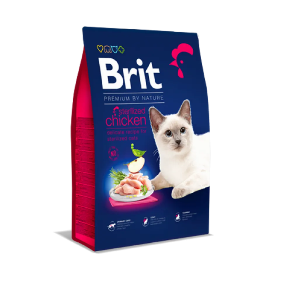 Brit Premium 8 kg By Nature Kısırlaştırılmış Kediler İçin, Tavuk Etli Kuru Mama 