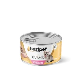 Bestpet 85 gr X 24 ADET Yavru Kediler İçin Tahılsız, Jöle İçinde Tavuk Etli Yaş Mama  