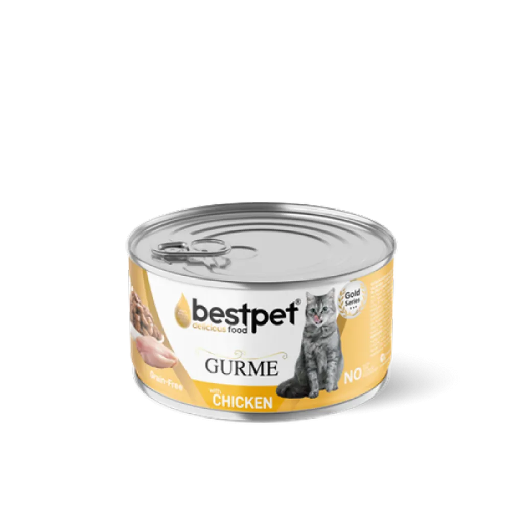 Bestpet 85 gr X 24 ADET Yetişkin Kediler İçin Tahılsız, Jöle İçinde Tavuk Etli Yaş Mama  