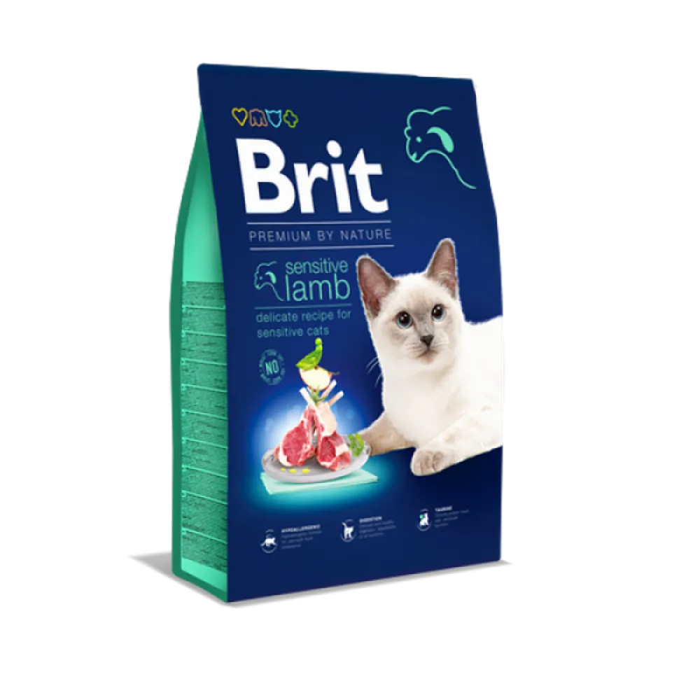 Brit Premium 8 kg By Nature Hassas Sindirime Sahip Kediler İçin, Kuzu Etli Kuru Mama 