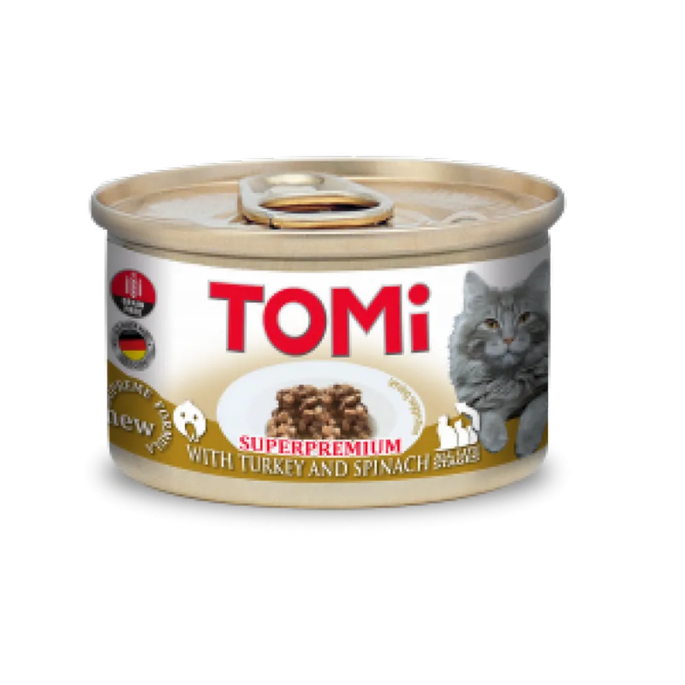 Tomi Kedi Hindili Ispanaklı Yaş Mama 85g