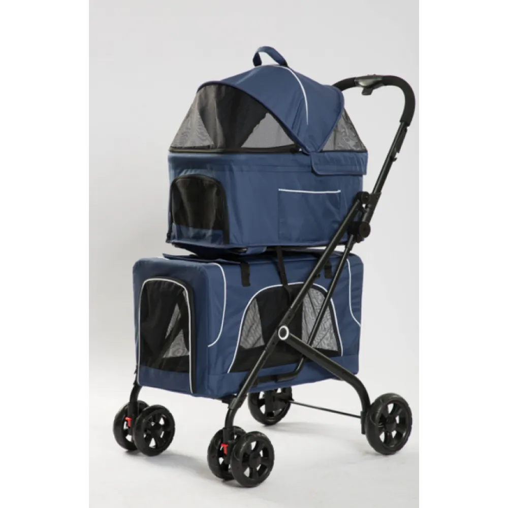 Tommy Çift Katlı Evcil Hayvan Arabası Mavi 66*50* 98Cm Max 30Kg