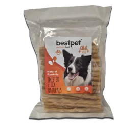 Bestpet 350 gr Twisted Stick Naturals, %100 Doğal Deri Burgu Köpek Ödül Çubuğu 