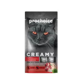 Prochoice 4x15 gr X 12 ADET Creamy Kediler İçin Tuna Balığı, Kızılcık ve Kedi Otlu Sıvı Ödül Maması 