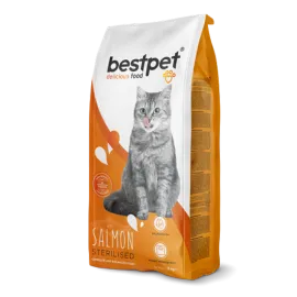 Bestpet 15 kg Yetişkin Kısırlaştırılmış Kediler İçin Somonlu Kuru Mama 