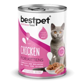 Bestpet 400 gr X 12 ADET Yavru Kediler İçin, Taze Tavuk Parça Etli Ve Soslu Yaş Mama  