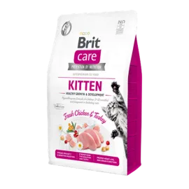 Brit Care 2 kg Yavru Kediler, Hamile Veya Emziren Kediler İçin, Tahılsız, Hipoalerjenik, Taze Tavuk Ve Hindi Etli Kuru Mama 