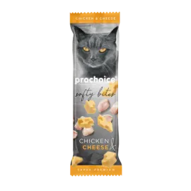 Prochoice 10 gr x 24 adet Softy Bites Chicken - Cheese Kediler için Yumuşak Atıştırmalık 