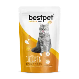 Bestpet 1 kg X 10 ADET  Yetişkin Kediler İçin Tavuk Etli Kuru Mama 