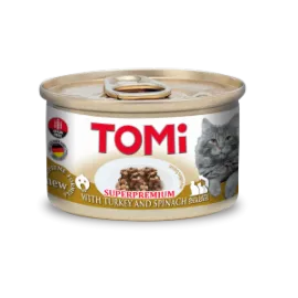 Tomi Kedi Hindili Ispanaklı Yaş Mama 85G