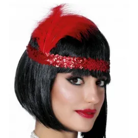 70'ler 80'ler ve 90'lar Temalı Kırmızı Renk Çarliston Saç Bandı 