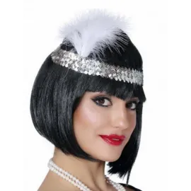 70'ler 80'ler ve 90'lar Temalı Gümüş Renk Çarliston Saç Bandı 