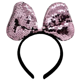 Renk Değiştiren Pullu Payetli Fiyonk Parti Tacı Pembe Gümüş Renk 20x16 cm