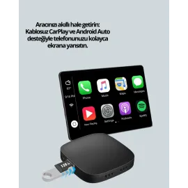 Kablosuz CarPlay ve Android Auto Dönüştürücü Adaptör