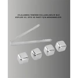 Hızlı Soğutma Özellikli Paslanmaz Metal Buz Küpü Takımı