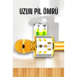 Kablosuz Bluetooth Karaoke Mikrofon Usb Ve Aux Girişli, Yüksek Ses Kalitesi