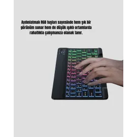 RGB Aydınlatmalı Q Klavye Türkçe Karakter Destekli