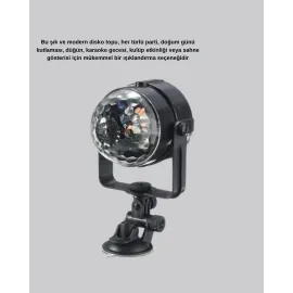 Ritme Duyarlı Led Disko Topu – Renkli Işık Gösterili Parti Lambası