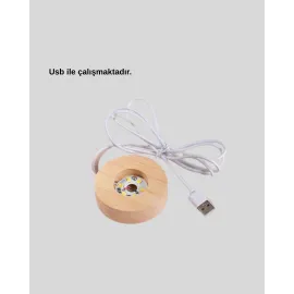 Led Işıklı Kristal Küre Ahşap Standlı Dekoratif Gezegen Model