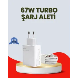 67 Watt Ultra Hızlı Şarj Adaptörü Xiaomi Redmi 9 10 12C Uyumlu