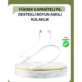 100 Saat Pil Ömrü Boyun Askılı Bluetooth Kablosuz Kulaklık