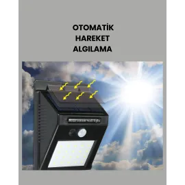 Güneş Paneli Ile Şarj Olan 20 Led Dış Mekan Hareket Sensörlü Lamba
