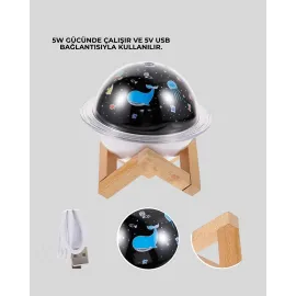 Gece Lambası Özellikli Taşınabilir Nemlendirici Ve Aromaterapi Cihazı Usb Girişli