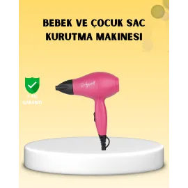 Çocuklara Özel Mini Fön Makinesi – 500/1000W Güç – Düşük Gürültü