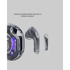 ENC Mikrofonlu Kablosuz Kulaklık Dokunmatik Kontrol ve LED Ekran Şarj Kutulu