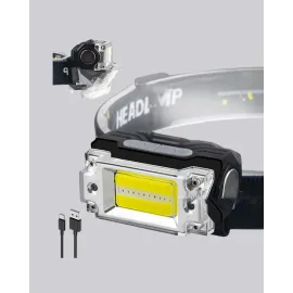 USB Şarjlı Mini LED KAFA Feneri 50m Odak 150m Geniş Aydınlatm