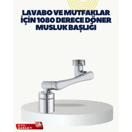 Çok Yönlü Dönebilen Musluk Başlığı 2 Fonksiyonlu Su Akışı