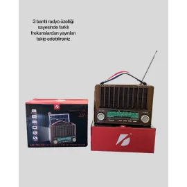 Nostaljik Tasarımlı Solar Şarjlı Radyo Am Fm Sw Ve Bluetooth