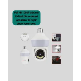 Kablosuz 360° Döner Başlıklı Full HD Güvenlik Kamerası