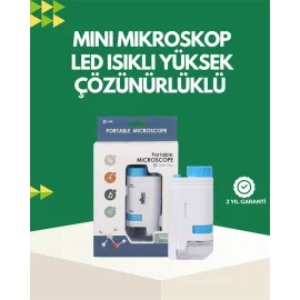 Led Aydınlatmalı 80–200 Kat Büyütmeli Cep Mikroskop