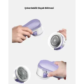 Şarjlı Tiftik Temizleyici – Çıkarılabilir Hazneli, Anti-Statik Fırçalı, Usb Şarjlı