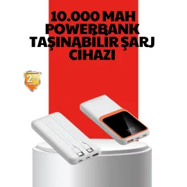10000 Mah Taşınabilir Powerbank – Çift Çıkışlı Type-C Ve Lightning Uyumlu