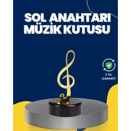 Altın Sol Anahtarı Müzik Kutusu Döner Mekanizmalı