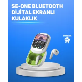 Şık Tasarımlı Siyah Beyaz Kablosuz Kulaklık Çoklu Dil Destekli