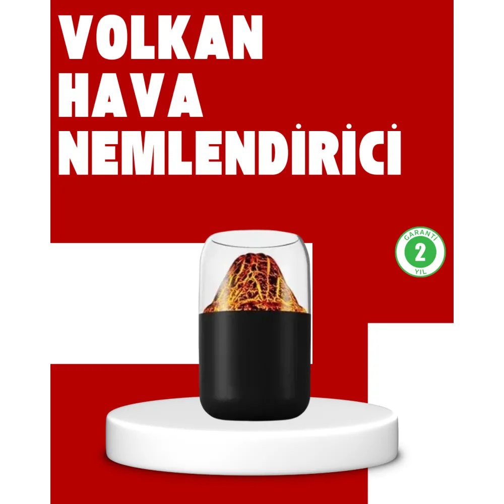 Volkanik Tasarımlı Led Işıklı Ultrasonik Nemlendirici
