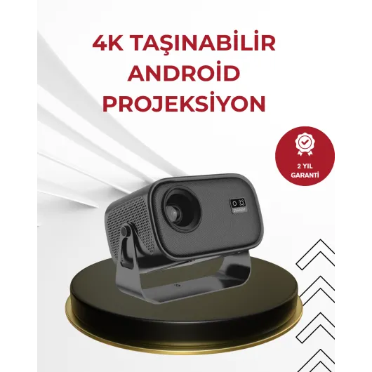 WiFi 6 ve Bluetooth 5 Bağlantılı Taşınabilir Projeksiyon Makinesi