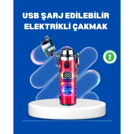 Çok Fonksiyonlu Şarjlı LED Fenerli USB Çakmak