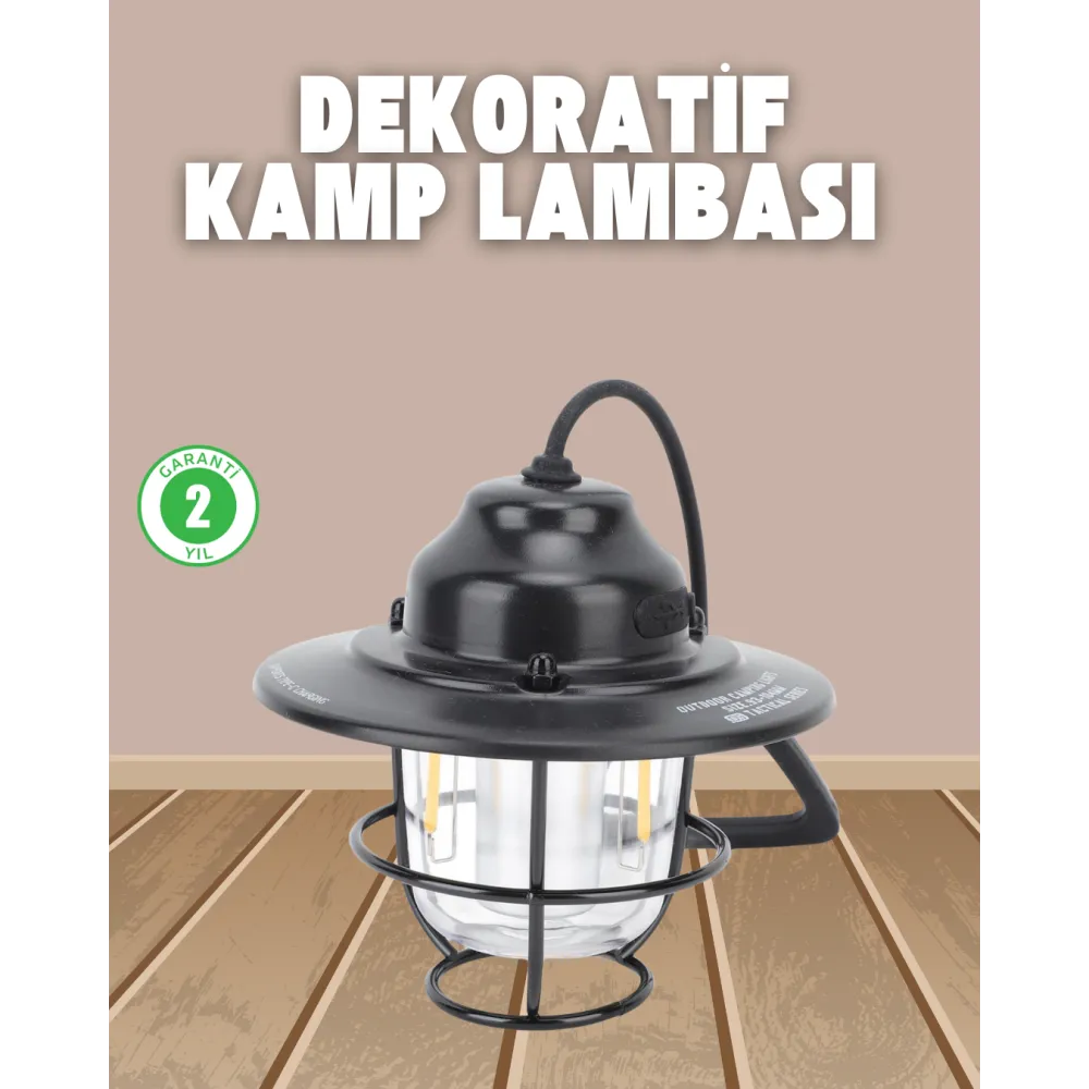 Dekoratif ve Fonksiyonel Taşınabilir Kamp Gece Lambası