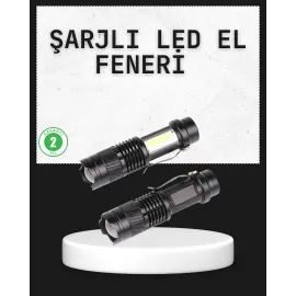 Odak Ayarlı 2000 Lümen Şarjlı LED El Feneri