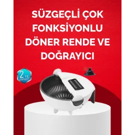 Döner Mekanizmalı Sebze Doğrayıcı Hazneli Rende