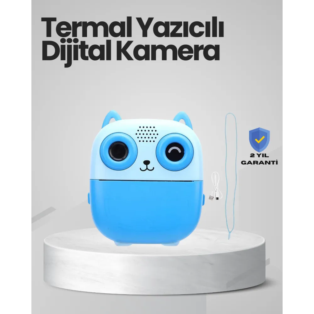Anında Baskı Yapabilen Çocuk Fotoğraf Makinesi Hafıza Kart Destekli