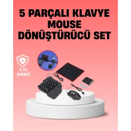 Mobil Oyuncu Aksesuar Seti | Kablosuz Düşük Gecikmeli Klavye & Mouse