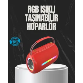 20W Güçlü Ses Çift Sürücülü RGB LED Işıklı Bluetooth 5.3 Hoparlör