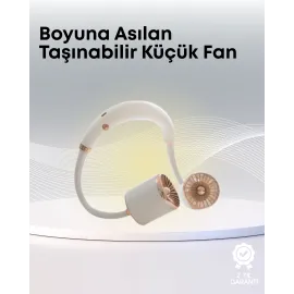 Yazlık Taşınabilir Sessiz Boyun Fanı 3 Kademe Hız Ayarlı
